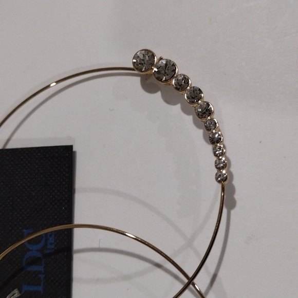 Gold tone 2.5-in Big Hoop Sparkling Crystal Earrings - Women's Fashion Jewelry - Picture 4 of 6